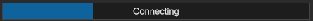 A progress bar with the title Connecting and a short accent bar that runs along its track