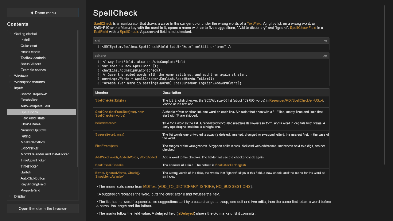 DemoDocs example scene