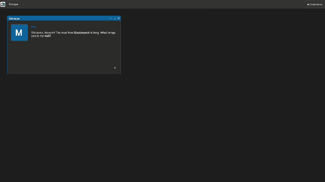 Dialogue example scene