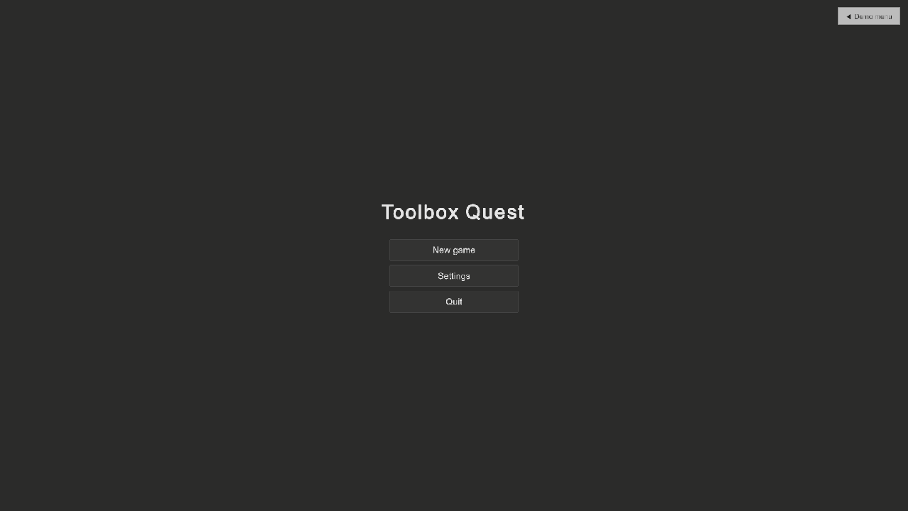 GameMenu example scene