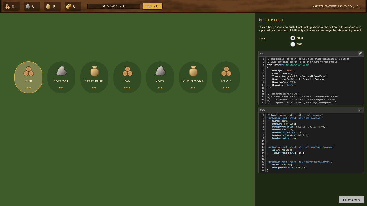 Gathering example scene