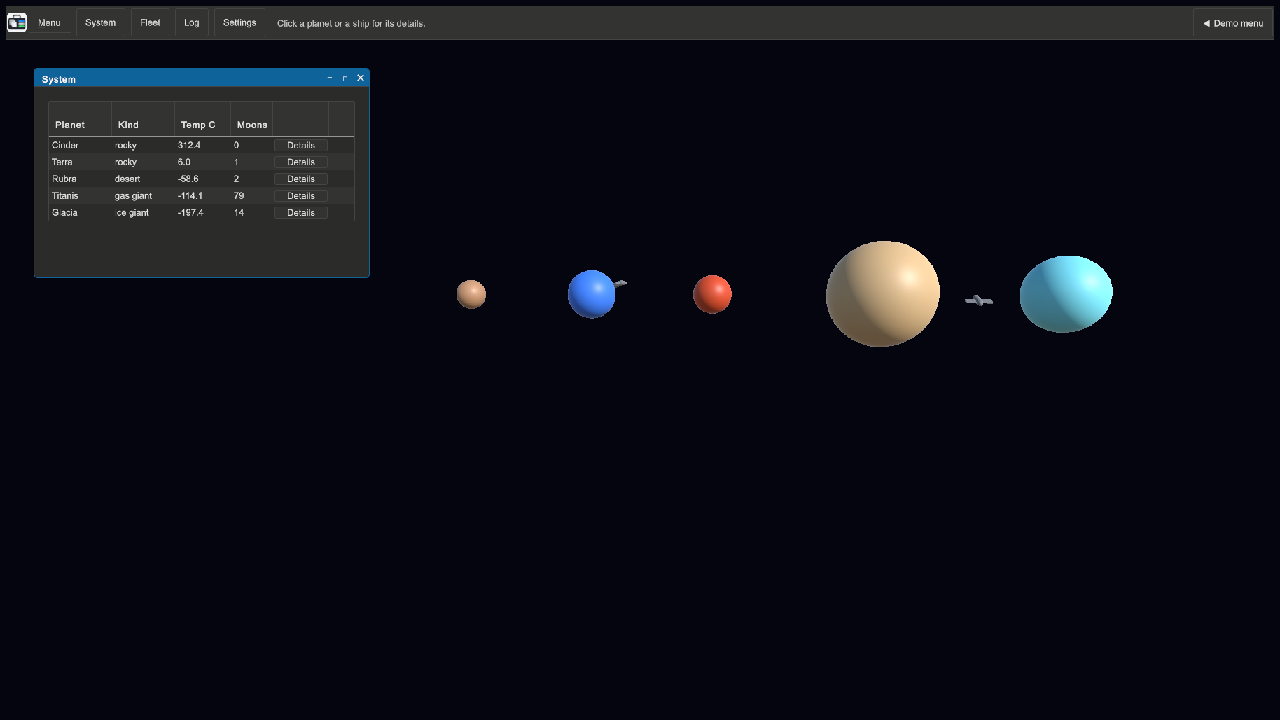 Planets example scene