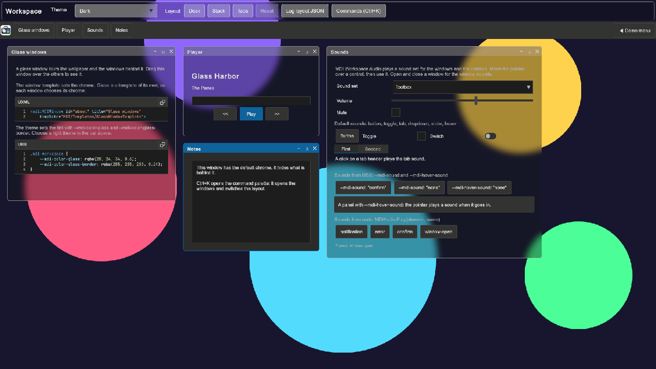 WorkspaceDemo example scene